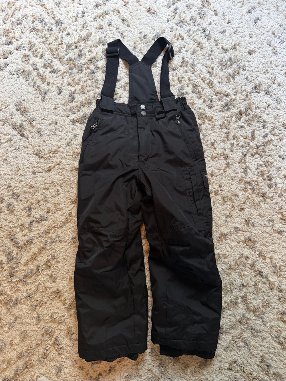 Youth 32 Degrees Black Insulated Ski Snow Pants with Removable Suspenders
